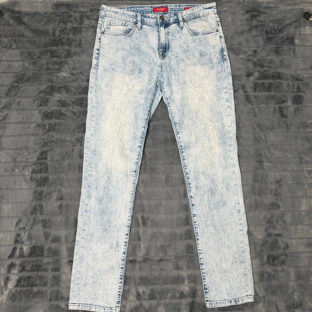 Guess Modern Skinny Jeans Mens 33x32 Light Wash Acid Avalon Fit Denim Pants